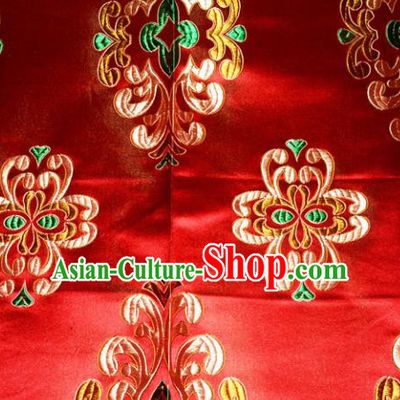 Chinese Traditional Silk Fabric Tang Suit Red Brocade Cheongsam Classical Pattern Cloth Material Drapery