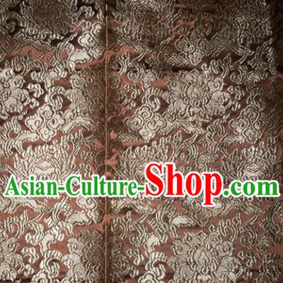 Chinese Traditional Silk Fabric Tang Suit Brown Brocade Cheongsam Classical Pattern Cloth Material Drapery