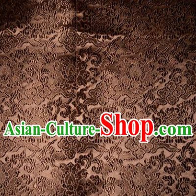 Chinese Traditional Brown Silk Fabric Tang Suit Brocade Cheongsam Classical Pattern Cloth Material Drapery