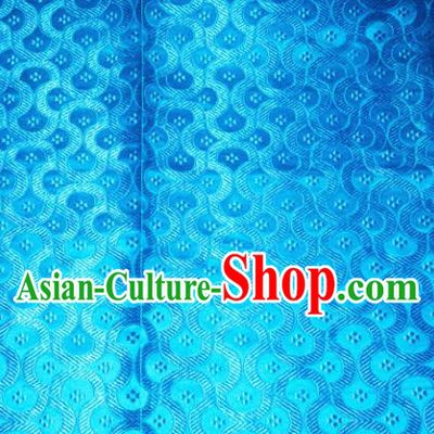 Chinese Traditional Blue Silk Fabric Tang Suit Brocade Cheongsam Classical Pattern Cloth Material Drapery