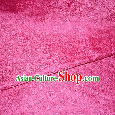 Chinese Traditional Cheongsam Rosy Silk Fabric Tang Suit Brocade Classical Pattern Cloth Material Drapery