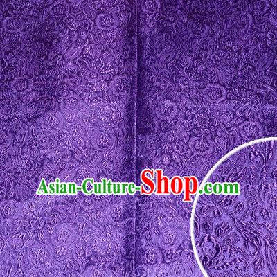 Chinese Traditional Cheongsam Purple Silk Fabric Tang Suit Brocade Classical Pattern Cloth Material Drapery