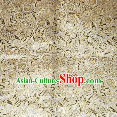 Chinese Traditional Cheongsam Golden Silk Fabric Tang Suit Brocade Classical Pattern Cloth Material Drapery