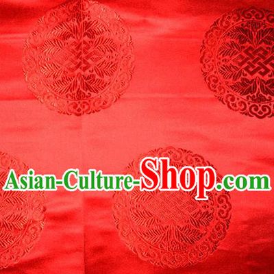 Chinese Traditional Cheongsam Silk Fabric Tang Suit Red Brocade Classical Round Pattern Cloth Material Drapery