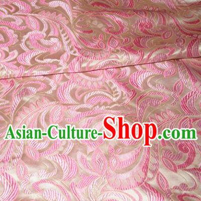 Chinese Traditional Cheongsam Silk Fabric Tang Suit Pink Brocade Classical Cockscomb Pattern Cloth Material Drapery