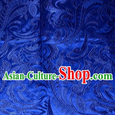 Chinese Traditional Cheongsam Silk Fabric Tang Suit Royalblue Brocade Classical Cockscomb Pattern Cloth Material Drapery