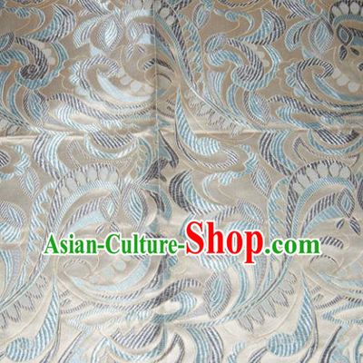 Chinese Traditional Cheongsam Silk Fabric Tang Suit Beige Brocade Classical Cockscomb Pattern Cloth Material Drapery