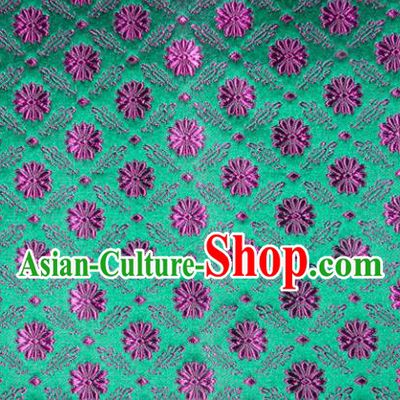 Classical Pattern Chinese Traditional Green Silk Fabric Tang Suit Brocade Cloth Cheongsam Material Drapery