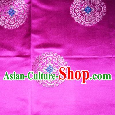 Classical Round Pattern Chinese Traditional Rosy Silk Fabric Tang Suit Brocade Cloth Cheongsam Material Drapery