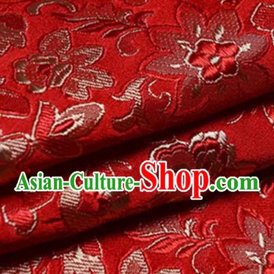 Chinese Traditional Fabric Red Silk Fabric Tang Suit Brocade Cloth Cheongsam Material Drapery