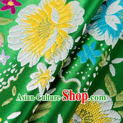 Chinese Traditional Green Brocade Fabric Tang Suit Silk Cloth Cheongsam Material Drapery