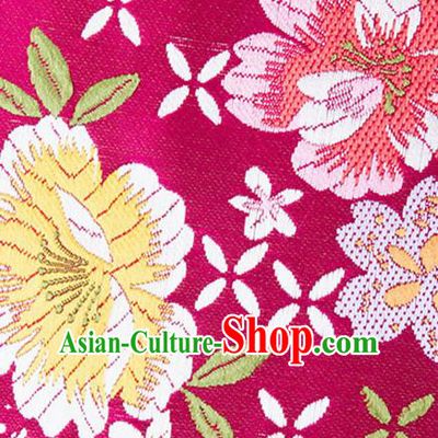 Chinese Traditional Wine Red Brocade Fabric Tang Suit Silk Cloth Cheongsam Material Drapery