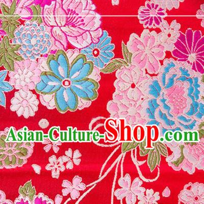 Chinese Traditional Brocade Fabric Tang Suit Red Silk Cloth Cheongsam Material Drapery