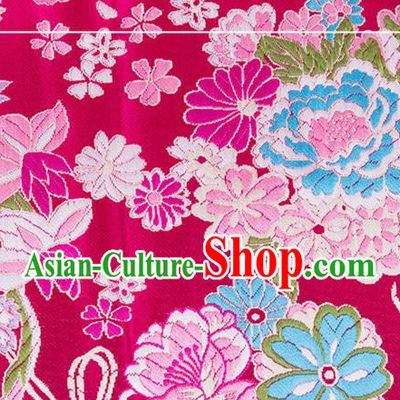 Chinese Traditional Brocade Fabric Tang Suit Rosy Silk Cloth Cheongsam Material Drapery