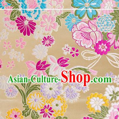 Chinese Traditional Brocade Fabric Tang Suit Golden Silk Cloth Cheongsam Material Drapery