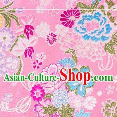 Chinese Traditional Brocade Fabric Tang Suit Pink Silk Cloth Cheongsam Material Drapery