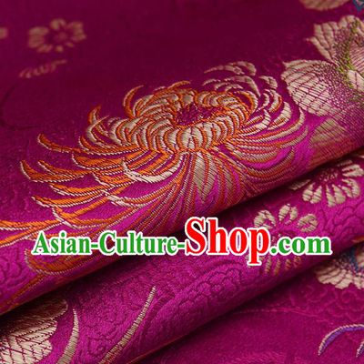 Chinese Traditional Brocade Fabric Chrysanthemum Pattern Tang Suit Silk Cloth Cheongsam Material Drapery
