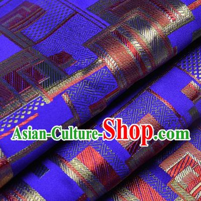 Chinese Traditional Tang Suit Nanjing Brocade Royalblue Fabric Silk Cloth Cheongsam Material Drapery