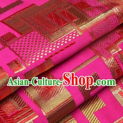 Chinese Traditional Tang Suit Nanjing Brocade Rosy Fabric Silk Cloth Cheongsam Material Drapery