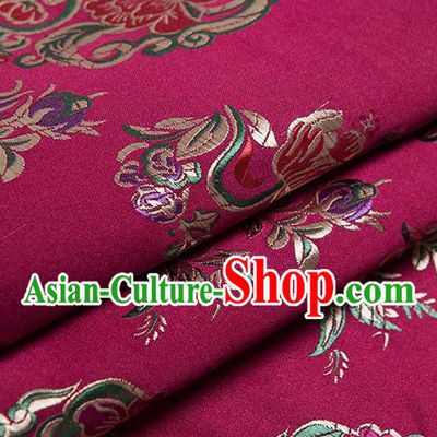 Chinese Traditional Palace Pattern Tang Suit Brocade Rosy Fabric Silk Cloth Cheongsam Material Drapery
