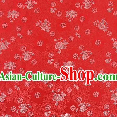 Chinese Traditional Tang Suit Red Brocade Fabric Silk Cloth Cheongsam Material Drapery
