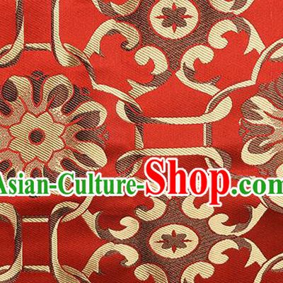Chinese Traditional Tang Suit Red Brocade Fabric Silk Cloth Cheongsam Material Drapery