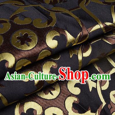 Chinese Traditional Tang Suit Black Brocade Fabric Silk Cloth Cheongsam Material Drapery