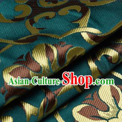 Chinese Traditional Tang Suit Deep Green Brocade Fabric Silk Cloth Cheongsam Material Drapery