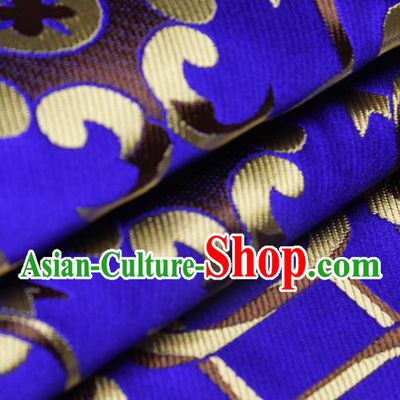 Chinese Traditional Tang Suit Royalblue Brocade Fabric Silk Cloth Cheongsam Material Drapery