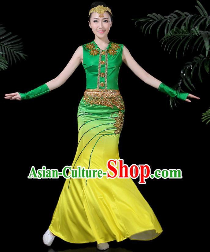 Traditional Chinese Fan Dance Folk Dance Costume Classical Yangko Dance Classical Dance Dress Traditional Chinese Fan Dance Folk Dance Costume Classical Yangko Dance Classical Dance Dress