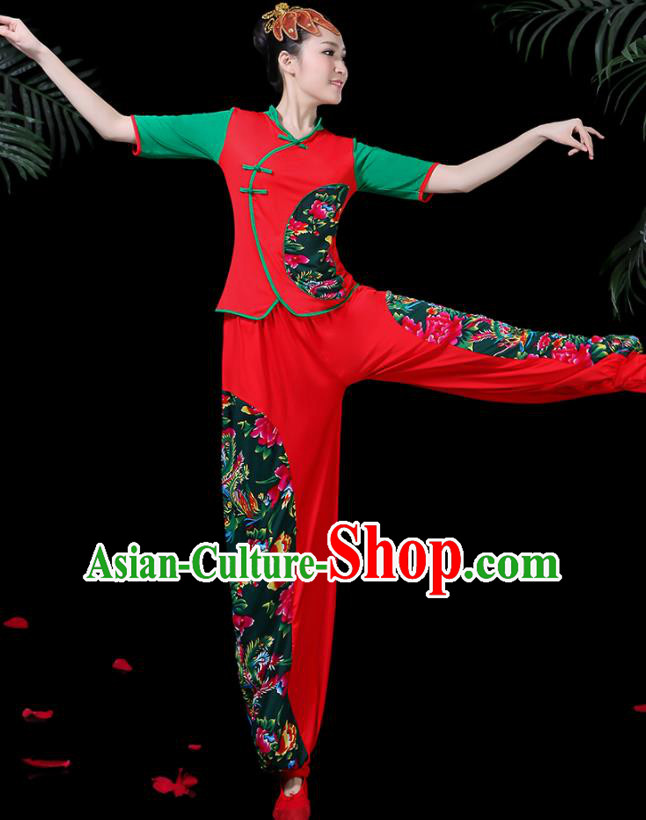 Traditional Chinese Fan Dance Folk Dance Costume Classical Yangko Dance Classical Dance Dress