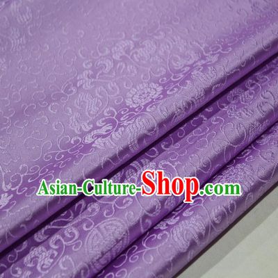 Chinese Traditional Cheongsam Cloth Tang Suit Purple Brocade Fabric Silk Material Drapery