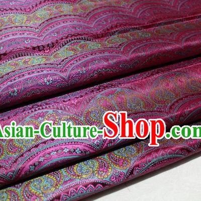 Chinese Traditional Cheongsam Cloth Tang Suit Classical Pattern Rosy Brocade Fabric Silk Material Drapery