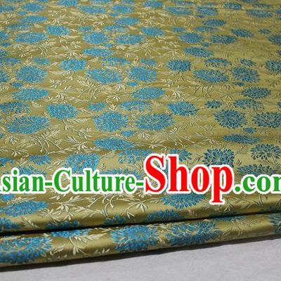 Chinese Traditional Cloth Cheongsam Yellow Brocade Fabric Tang Suit Silk Material Drapery