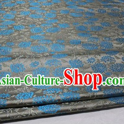 Chinese Traditional Cloth Cheongsam Grey Brocade Fabric Tang Suit Silk Material Drapery