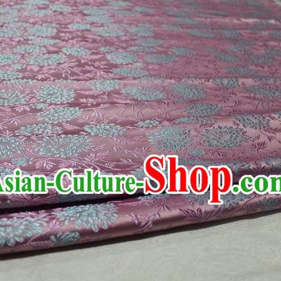Chinese Traditional Cloth Cheongsam Pink Brocade Fabric Tang Suit Silk Material Drapery