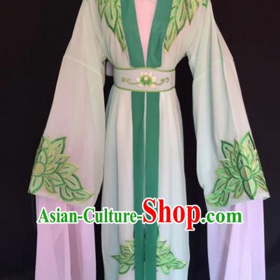 Chinese Traditional Beijing Opera Diva Green Clothing Peking Opera Buddhist Nun Costume for Adults