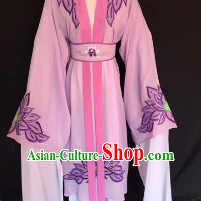 Chinese Traditional Beijing Opera Diva Lilac Clothing Peking Opera Buddhist Nun Costume for Adults