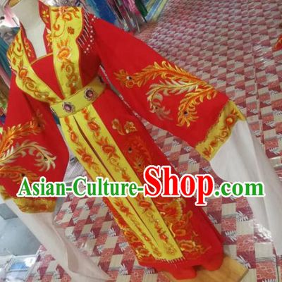 Chinese Traditional Beijing Opera Princess Embroidered Wedding Dress Peking Opera Actress Red Costume for Adults
