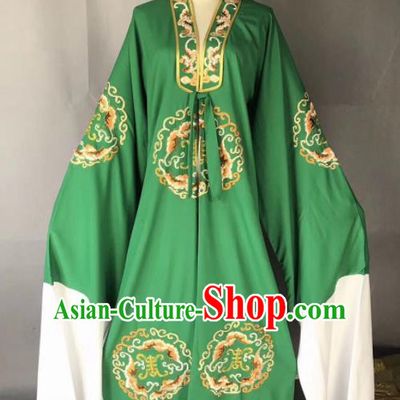 Chinese Traditional Beijing Opera Old Gentleman Costume Peking Opera Green Robe for Adults