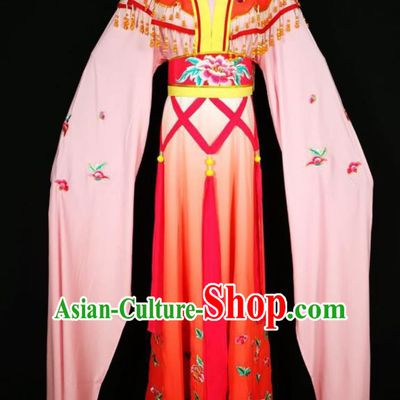 Chinese Traditional Beijing Opera Actress Costume Princess Embroidered Red Hanfu Dress for Adults