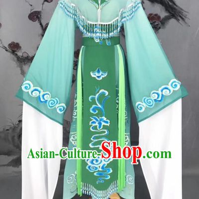 Chinese Traditional Beijing Opera Green Hanfu Dress Peking Opera Actress Costume for Rich