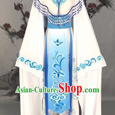 Chinese Traditional Beijing Opera White Hanfu Dress Peking Opera Actress Costume for Rich