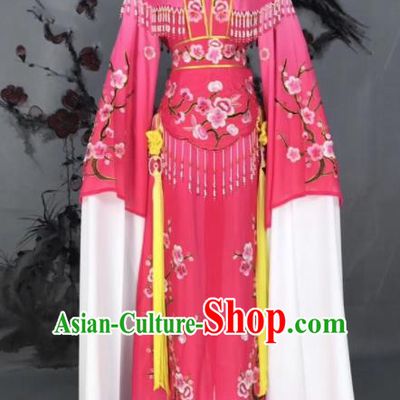 Chinese Traditional Beijing Opera Pink Embroidered Dress Peking Opera Actress Costume for Rich