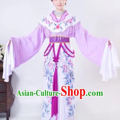 Chinese Traditional Beijing Opera Palace Lady Purple Dress Peking Opera Diva Costumes for Adults