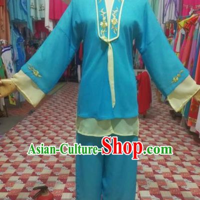 Chinese Traditional Beijing Opera Mui Tsai Blue Clothing Peking Opera Actress Costume for Poor Girls