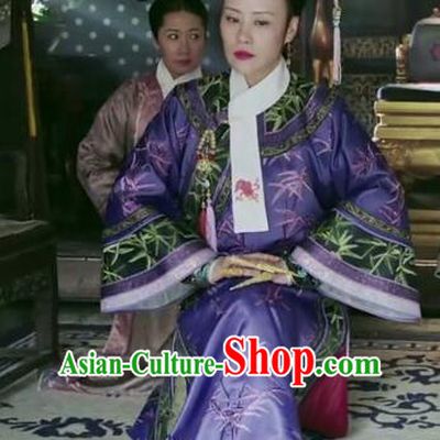 Drama Ruyi Royal Love in the Palace Chinese Ancient Qing Dynasty Empress Dowager Costumes and Headpiece Complete Set