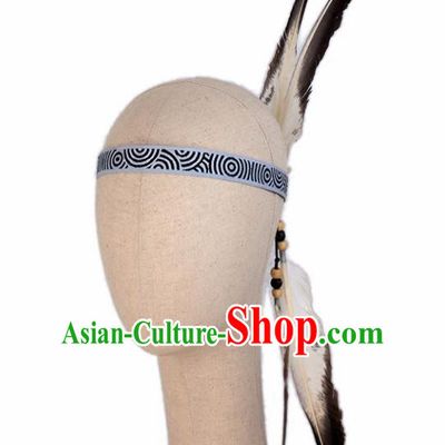 Top Halloween Stage Show Feather Hair Accessories Catwalks Primitive Tribe Hair Clasp for Women