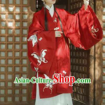 Chinese Traditional Wedding Historical Costumes Ancient Ming Dynasty Princess Red Hanfu Dress for Women