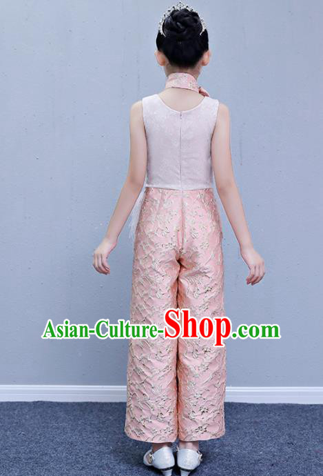 Children Modern Dance Costume Court Dance Compere Pink Clothing for Girls Kids Children Modern Dance Costume Court Dance Compere Pink Clothing for Girls Kids